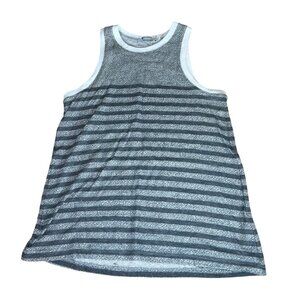 T Alexander Wang Striped Silk Blend Tank Top Women's Size XS in Gray & White EUC